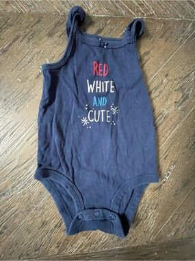 Carter's Navy Blue 'Red White and Cute' Sleeveless Bodysuit